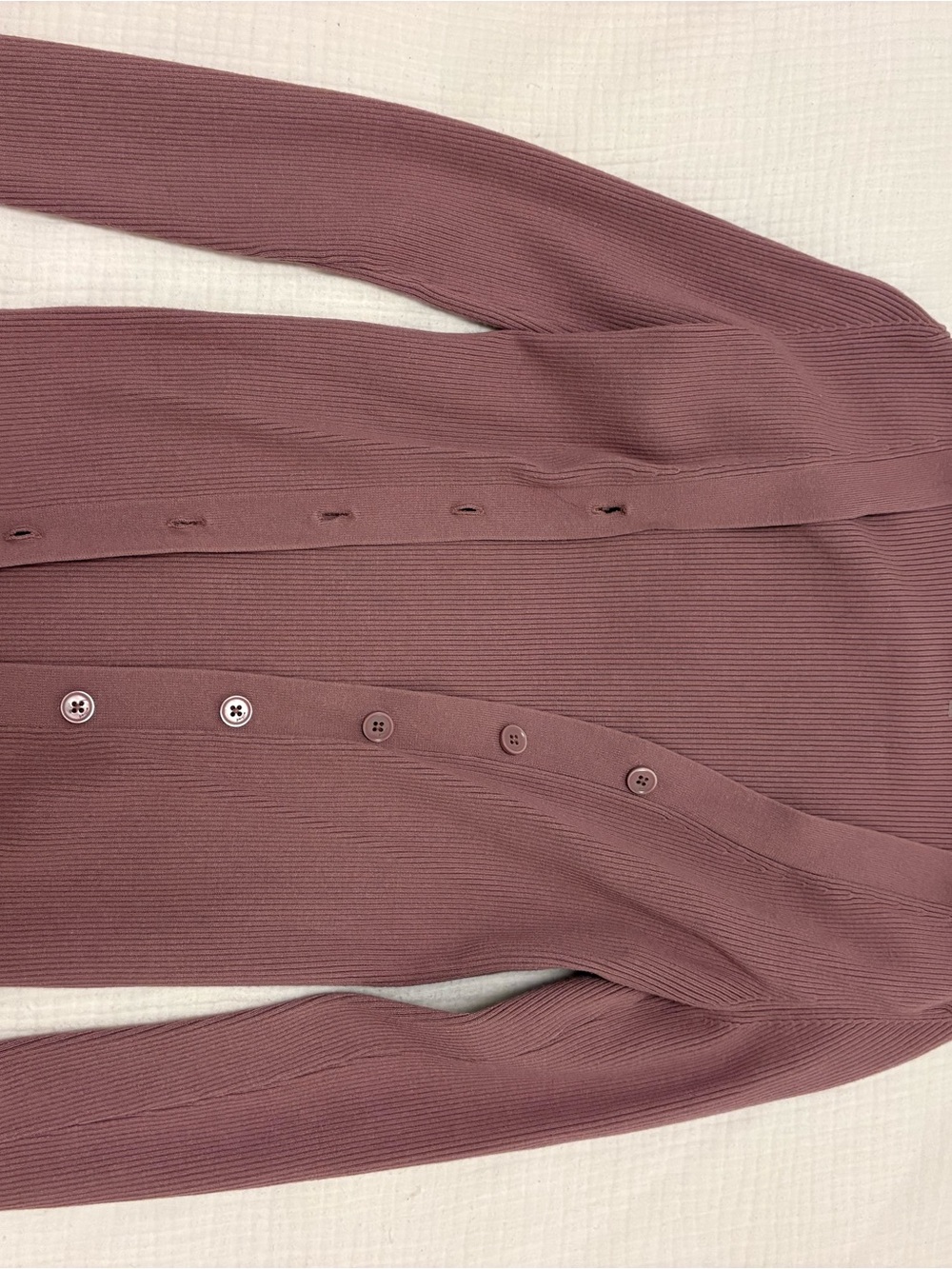 Wilfred Mauve Ribbed Button-Down Long Sleeve Top